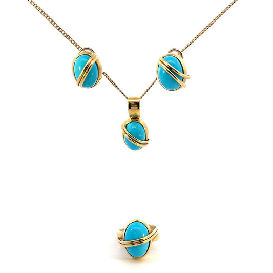 SET DE ANILLO , ARETES Y DIJE CON TUQUESA