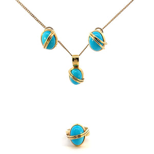 SET DE ANILLO , ARETES Y DIJE CON TUQUESA