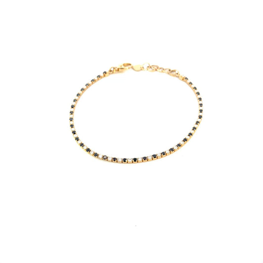 PULSERA CON BRILLANTES Y DIAMANTES NEGRO