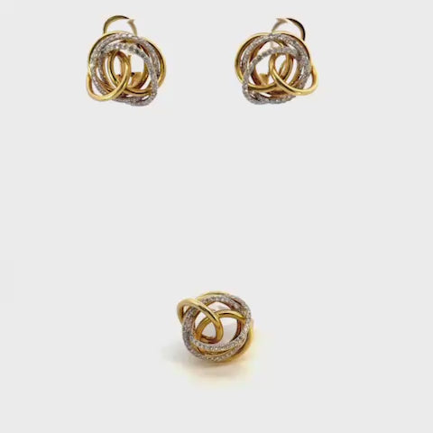 SET DE ARETES Y ANILLO CON DIAMANTES