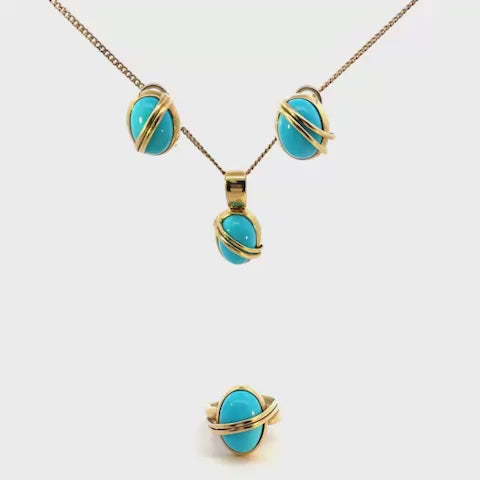 SET DE ANILLO , ARETES Y DIJE CON TUQUESA