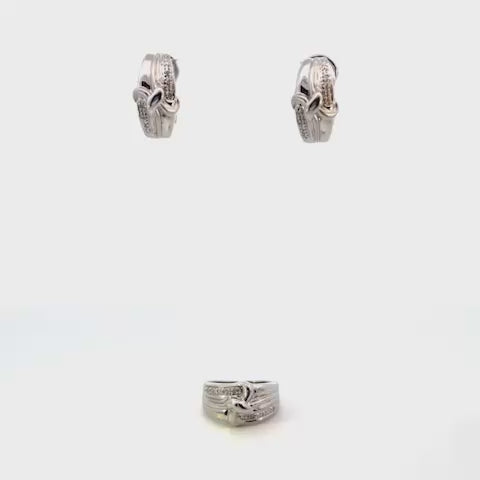 SET DE ARETES Y ANILLOS CON DIAMANTES