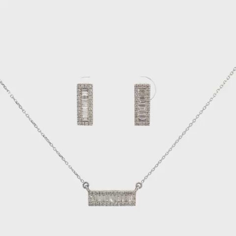 SET DE COLLAR Y ARETES CON DIAMANTES