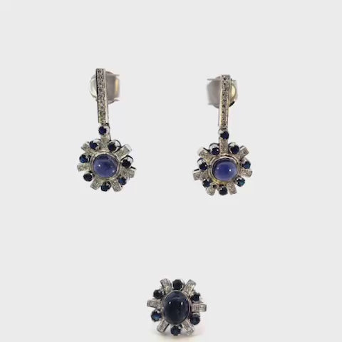 SET DE  ZAFIROS Y DIAMANTES