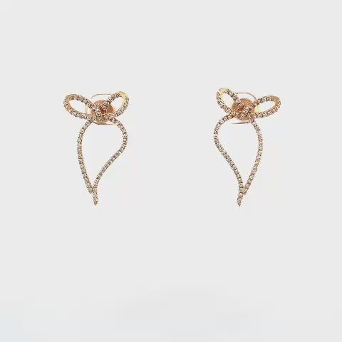 ARETES ESTILO LAZOS CON DIAMANTES
