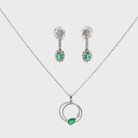 COLLAR CON ESMERALDA Y DIAMANTES