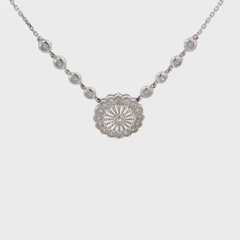 COLLAR ORO BLANCO CON DIAMANTES