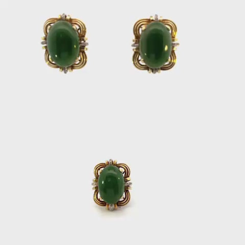 SET DE ARETES Y ANILLO CON DIAMANTES