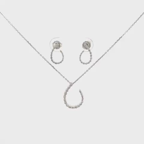 SET DE COLLAR Y ARETES CON BRILLANTES ORO BLANCO