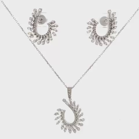 SET DE ARETES Y COLLAR CON DIJE DE BAGUETTE