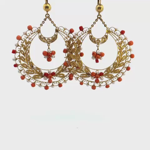 ARETES DE POLLERA EN ORO AMARILLO