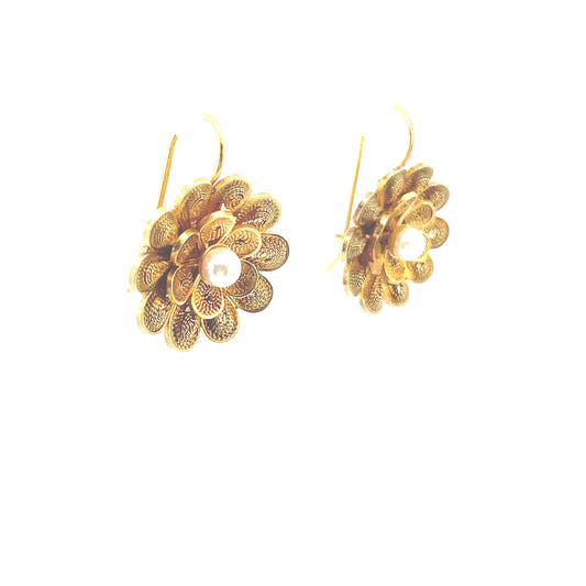 ARETES DE POLLERA CON PERLA